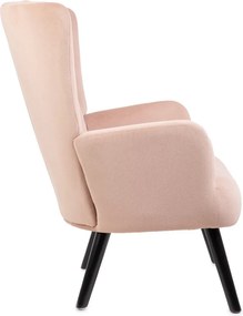 Welurowy fotel w stylu skandynawskim Mills, nóżki czarne