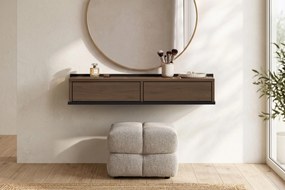 Toaletka wisząca Zenar 100 cm z szufladami - orzech elegant / czarny
