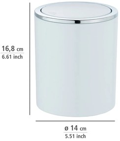 Biały kosz na śmieci Wenko Inca, 2 l