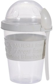 EH Kubek do jogurtu z łyżeczką, 600 ml,plastikowy, mix kolorów