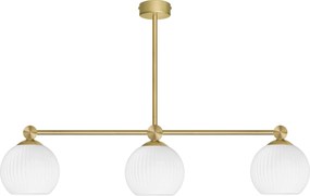 Złota lampa nad stół z rowkowanymi kulami GN-S3L