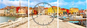 Obraz - Stare istryjskie miasto Poreč, Chorwacja (z zegarem) (90x30 cm)