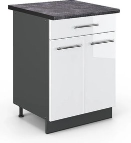 Szafka dolna do kuchni biały wysoki połysk 60x60x82 fame-line