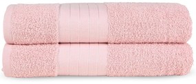 Różowe bawełniane ręczniki kąpielowe frotte zestaw 2 szt. 70x140 cm – Good Morning