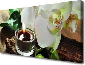 Obraz canvas Atmosfera Relaksu: Orchidea i Świeca