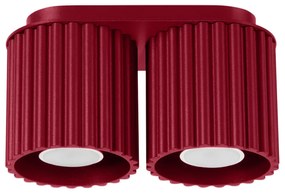 Plafon dwupunktowy AURA 2 burgund GU10 ryflowany  SOLLUX  LIGHTING