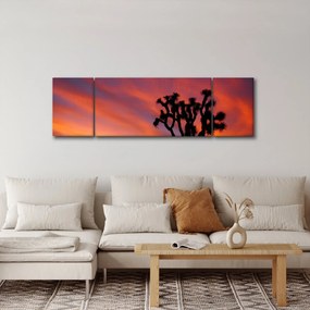 Obraz zachodu słońca nad sylwetką drzewa (170x50 cm)