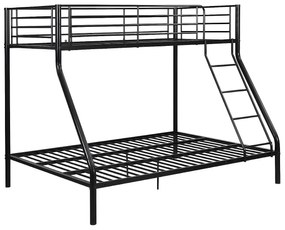 Łóżko piętrowe ELEVATIO IV - 90 i 140 × 190 cm - Czarny - Metal