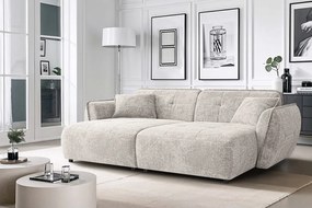Beżowa sofa z tkaniny szenilowej z szezlongiem 252 cm Nelia Big – Ropez