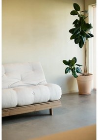 Biała/jasnoniebieska rozkładana sofa 140 cm Roots - Karup Design