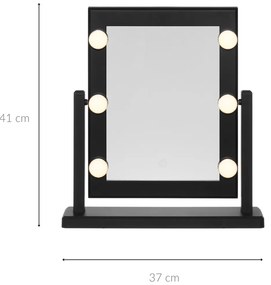 Lustro do makijażu z lampkami LED, 37 x 41 cm