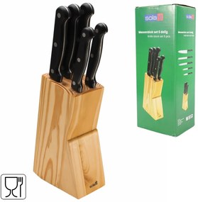 Zestaw noży SOLA KNIFE w drewnianym bloku, 6 szt.