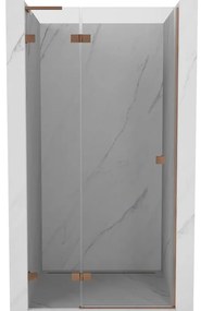 Mexen Lunar L drzwi prysznicowe uchylne lewe 90 cm, transparent, miedź szczotkowana - 834L-090-000-65-00-L
