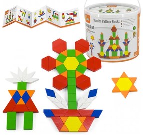 Viga drewniane klocki płaskie w wiaderku 250 elementów montessori