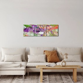 Obraz abstrakcji - malarstwo (z zegarem) (90x30 cm)