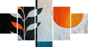 Obraz - Abstrakcja rośliny i słońca (125x70 cm)