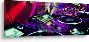 Obraz - DJ (z zegarem) (90x30 cm)