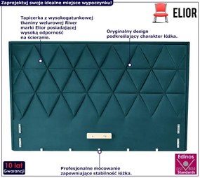 Ciemnozielony zagłówek pikowany do łóżka E4-F05