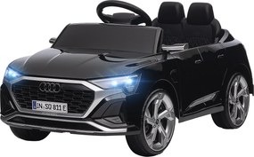 AIYAPLAY Elektryczny samochód dziecięcy, 12V Audi Q8, 3-5 km/h, pilot, reflektory, muzyka, Czarny