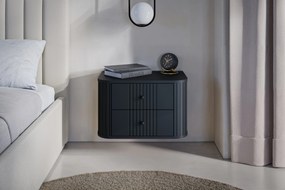 Zestaw szafek nocnych wiszących Vesper 56 cm - czarny / czarne uchwyty