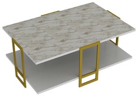 Stolik konferencyjny Polka White and Gold