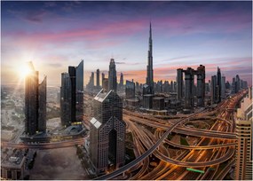 Obraz na szkle - Panorama Dubaju (70x50 cm)