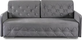 Sofa Rozkładana z Funkcją Spania VIVO Dwuosobowa Szara Glamour do Salonu