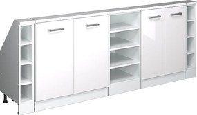 Szafka kuchenna na dach skośny biały wysoki połysk 210x46x81.6 r-line