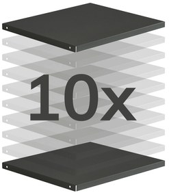 Zestaw półek metalowych do szafy socjalnej BARTEK, 265 x 10 x 405 mm, antracytowy