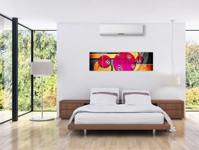Abstrakcyjny obraz z historycznymi symbolami (170x50 cm)