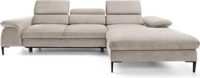 Masseno Narożnik MESTO z funkcją spania i pojemnikiem na pościel Narozniki L, Rozkładana sofa - Beżowy, VOGUE 02