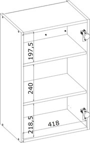 Kuchenna szafka modułowa wisząca nad zmywarkę BELLA G-45/72 antracyt mat