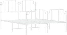 Białe metalowe łóżko małżeńskie 140x200 cm R8-R32