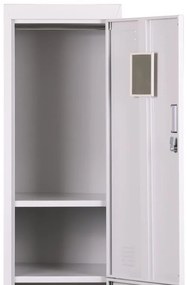Szafka ubraniowa dwudrzwiowa 1+1 GRATIS, zamek cylindryczny, szara/szara