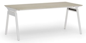 Biurko PRIMO SIGMA, 180x90 cm, biała podstawa, dąb naturalny