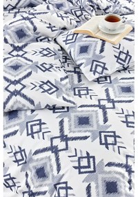 Biało-niebieska pościel dwuosobowa z prześcieradłem/4-częściowa 200x220 cm Geometric – Mila Home