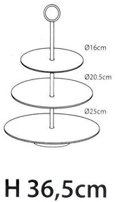 Patera metalowa z 3 poziomami, Ø 25