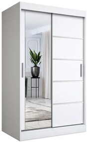 Biała szafa przesuwna z lustrem 120 cm - Ebia 3X