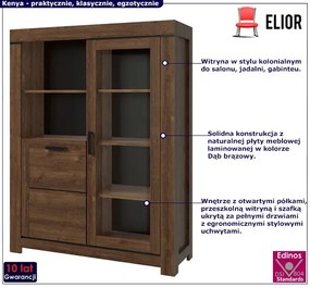 Witryna z półkami i szafką - Samar 15X
