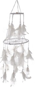 InDecor Bawełniany łapacz snów z piórkami, biały,15 x 52 cm