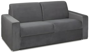 Kanapa 2-osobowa rozkładana z weluru CALITO - Kolor antracytowy - Łóżko 120 cm - Materac 22 cm