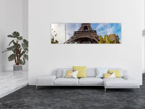 Obraz - Kolorowa wieża Eiffla (170x50 cm)