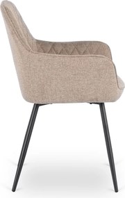 Krzesło Tapicerowane do Jadalni BRESSO 2 Beżowe Nowoczesne Loft