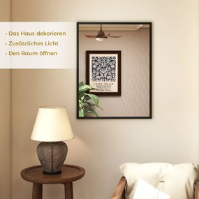 HOMCOM Lustro ścienne, 70 x 90 cm, dekoracyjne lustro wiszące, łatwy montaż, w zestawie śruby | Aosom PL