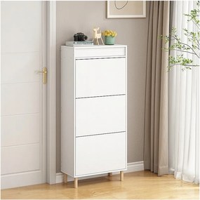 Szafka na buty biała schowek z lustrem loft stojący regał przedpokój 55cm