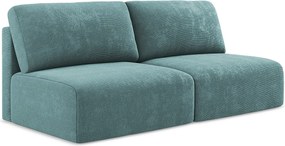 Otwarta Sofa 3-osobowa z funkcją spania - z tkaniny szenilowej - jeans - KONA