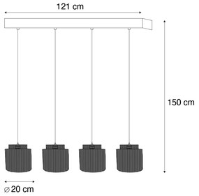 Lampa wisząca Japandi czarna z brązowym sznurem 4-źródła światła - SmillaJapandi Oswietlenie wewnetrzne