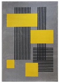 Dywan nowoczesny Lara Geometria szaro-żółta 200 cm x 290 cm