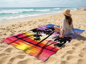 Szybkoschnący Ręcznik plażowy XXL SERIVA kolorowy 150 x 210 cm, 100% mikrofibra