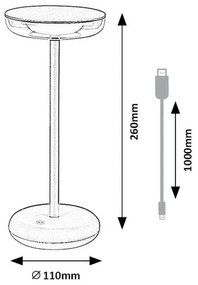 Rabalux 77089 Lampa stołowa LED z ładowaniem USB Konin